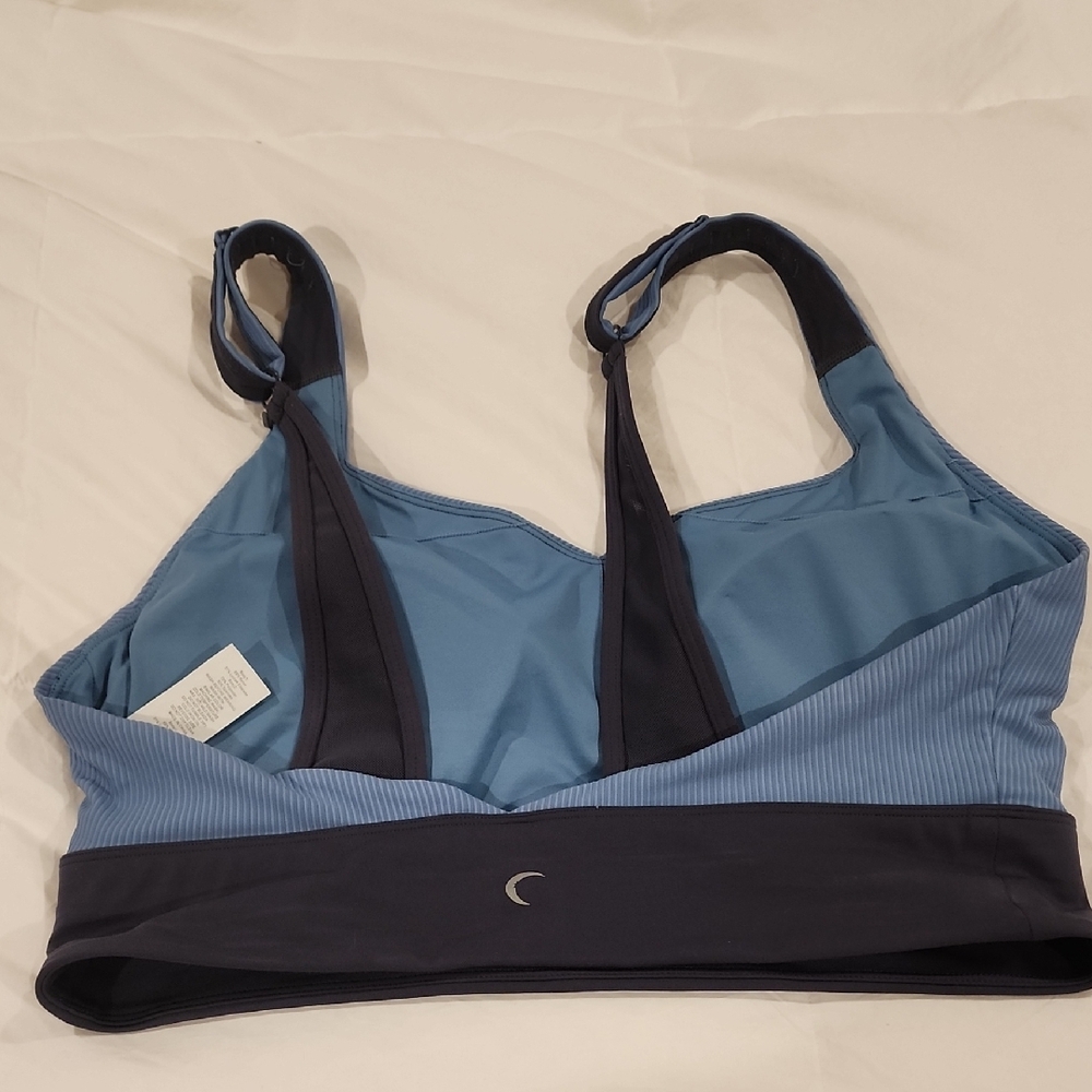 ZYIA Blue and Navy Sports Bra with Adjustable Straps - Picture 2 of 5